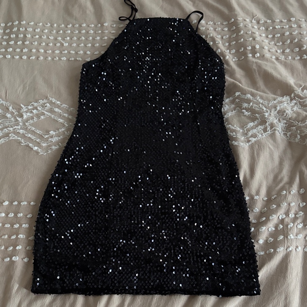 Express Sparkling Black Mini Dress